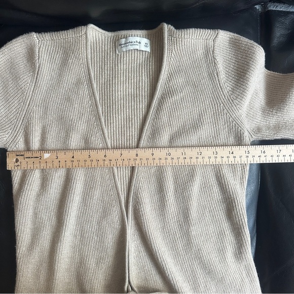 Abercrombie & Fitch Soft A&F Collection Cardigan Longline Tie Front Beige XS - Picture 7 of 9